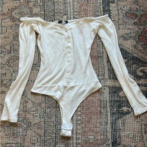 White off the shoulder bodysuit